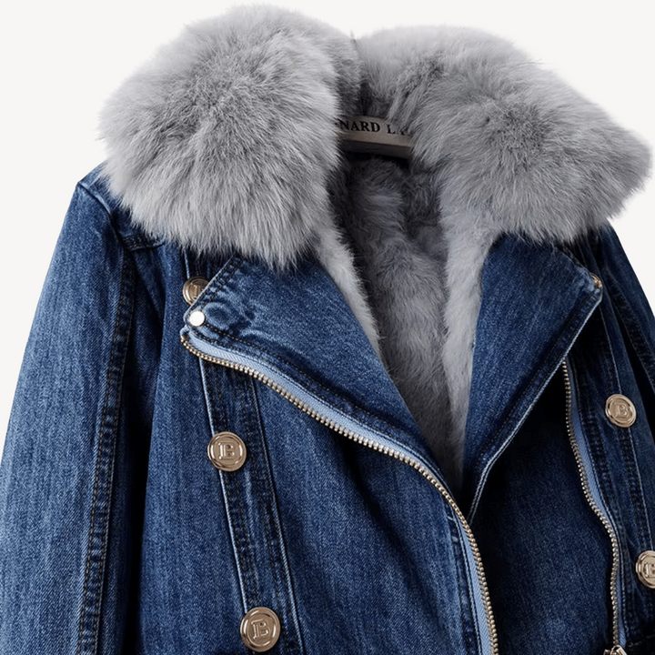 Faux Fur Lined Denim Jacket for Women | Loravelle