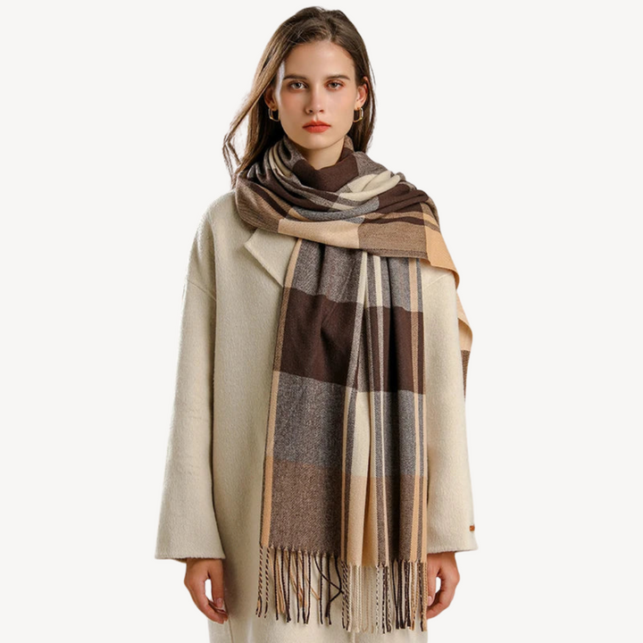 Plaid Wool Scarf for Women | Loravelle