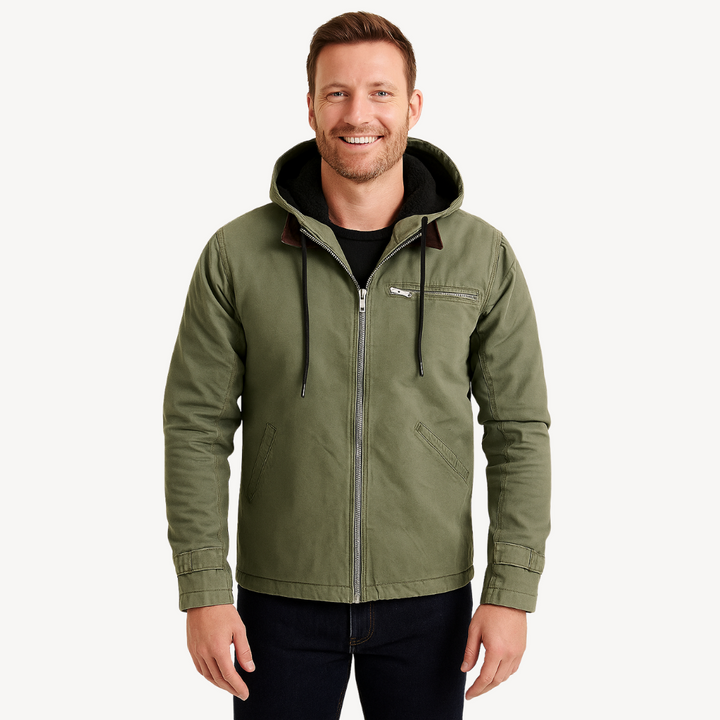 Men's Fleece Lined Hooded Jacket | Loravelle