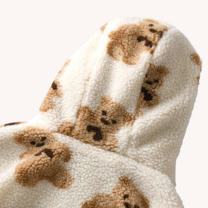 Teddy Bear Pattern Hooded Jacket for Women | Loravelle
