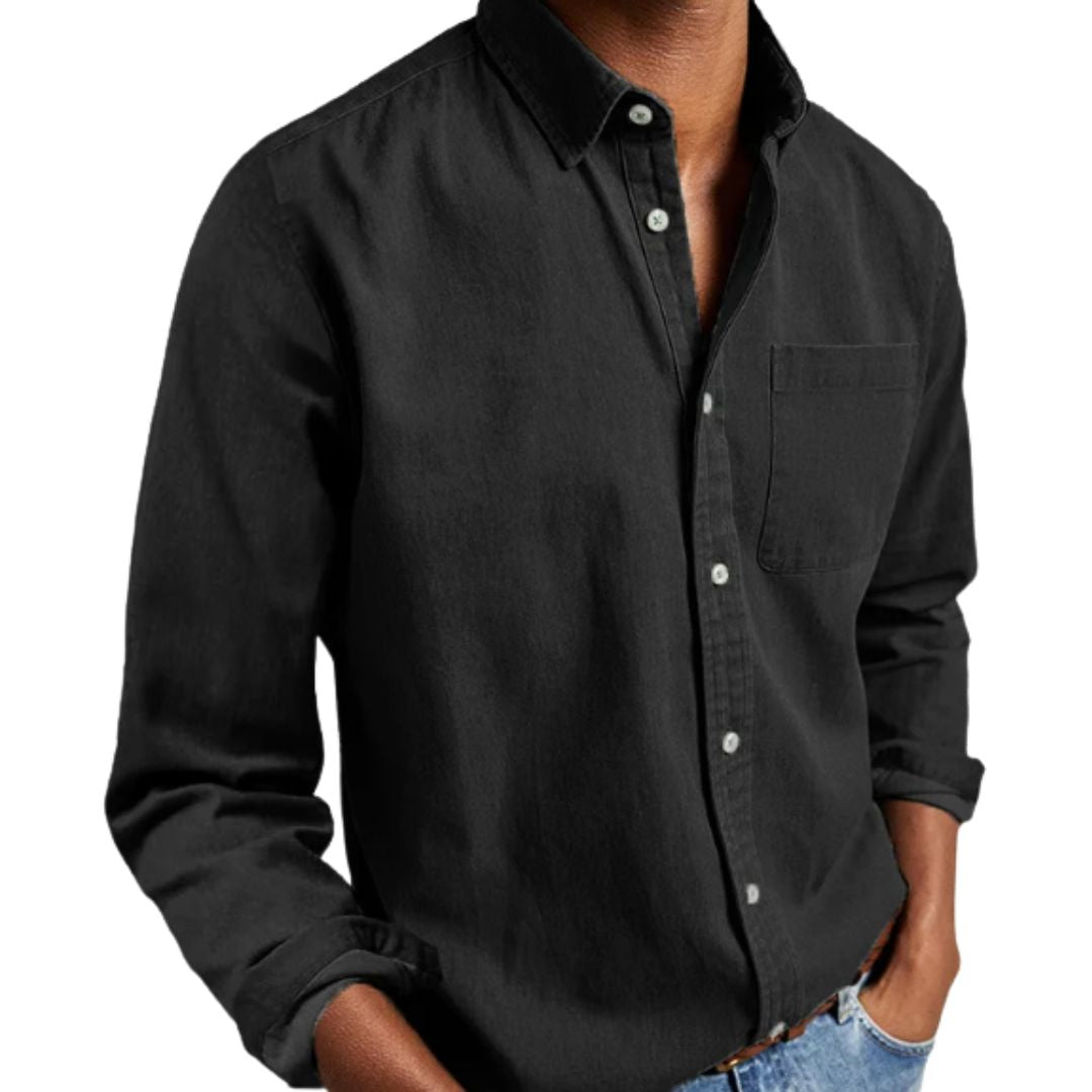 Men's Long Sleeve Denim Shirt | Loravelle