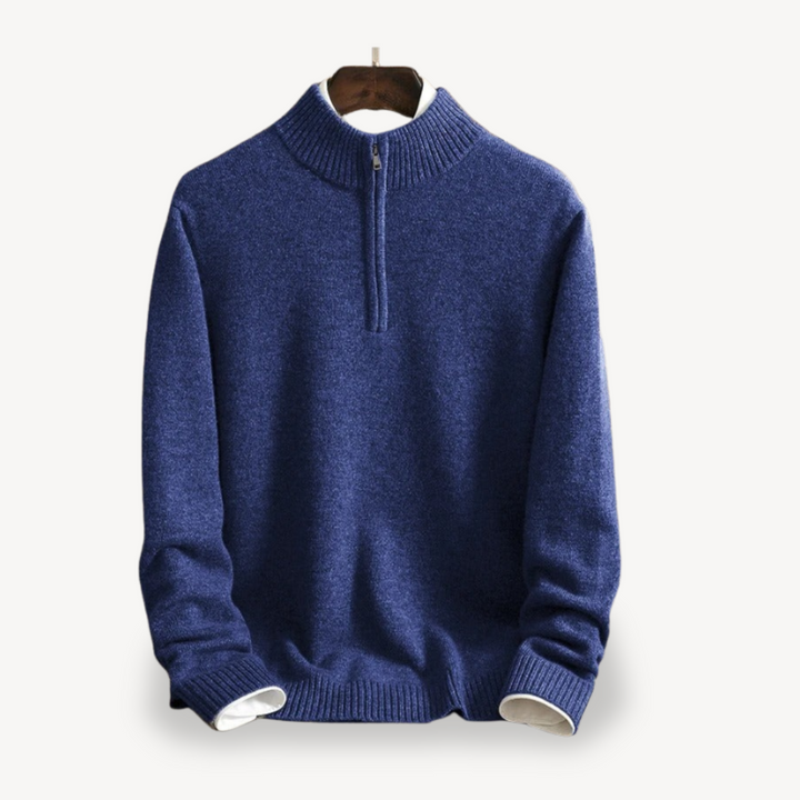 Quarter Zip High Neck Knit Sweater Men | Loravelle
