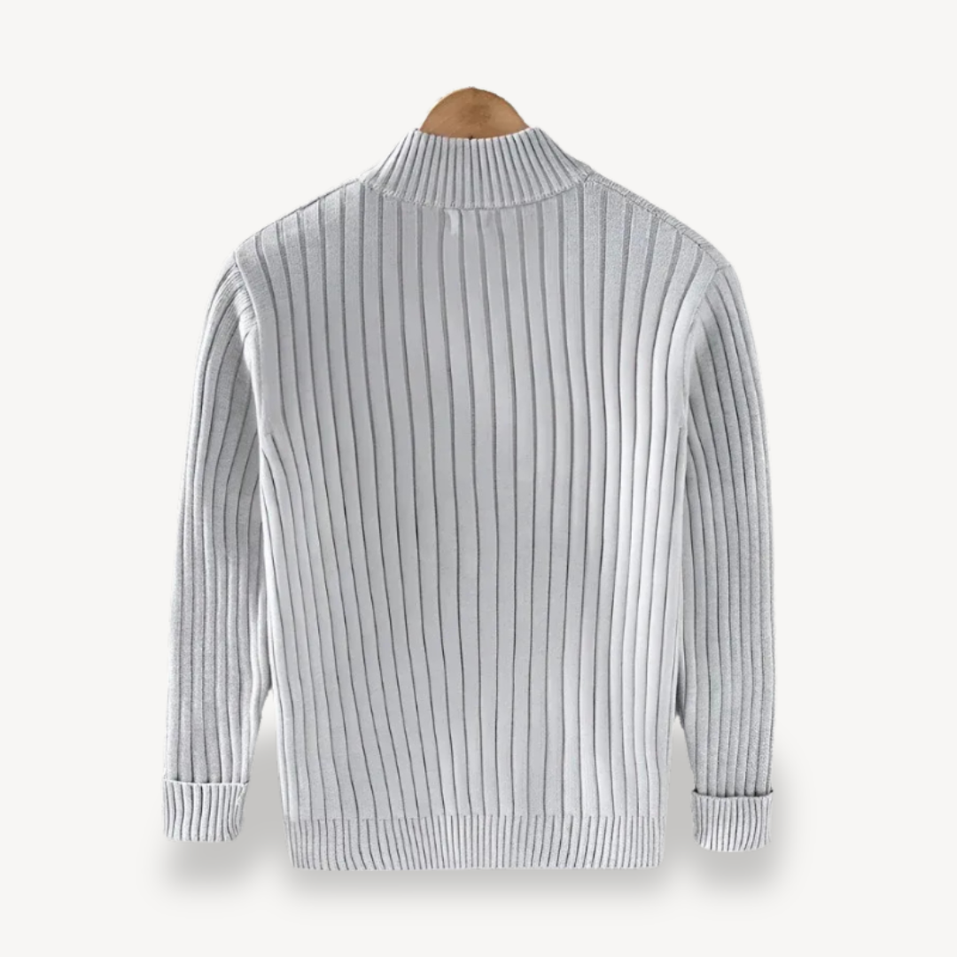 Striped Knit Zip Cardigan Men | Loravelle