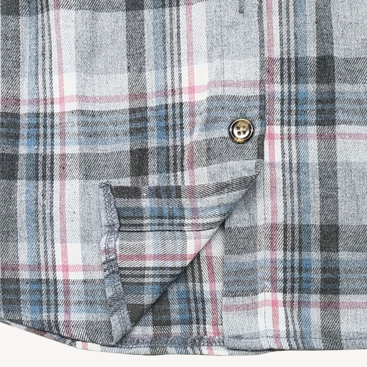 Women's Plaid Button-Down Shirt Jacket with Hood | Loravelle