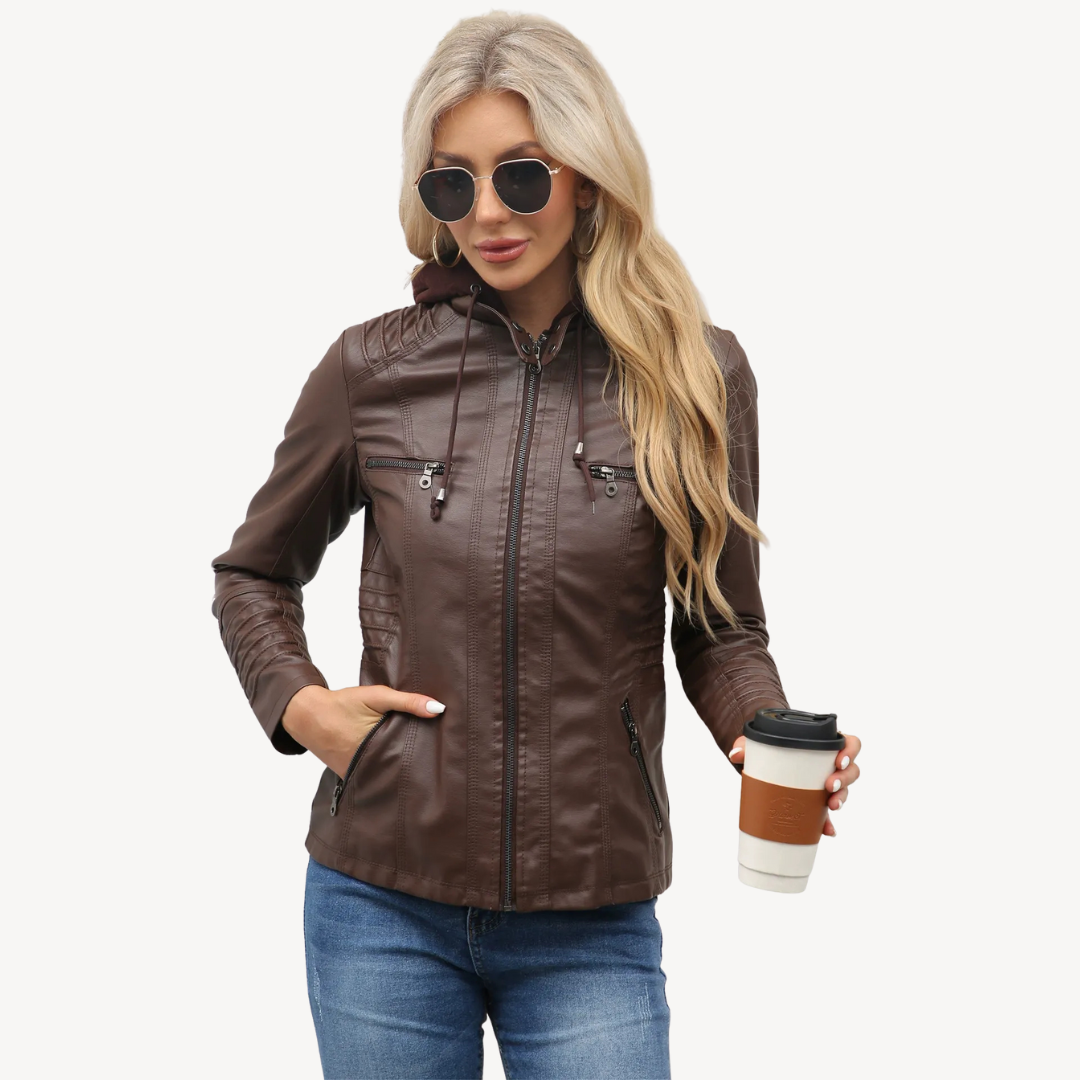 Motorcycle Faux Leather Jacket Women | Loravelle