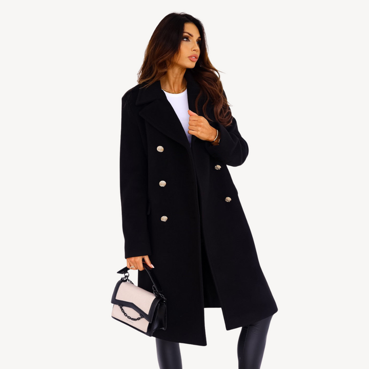 Women's Double-Breasted Wool Coat | Loravelle