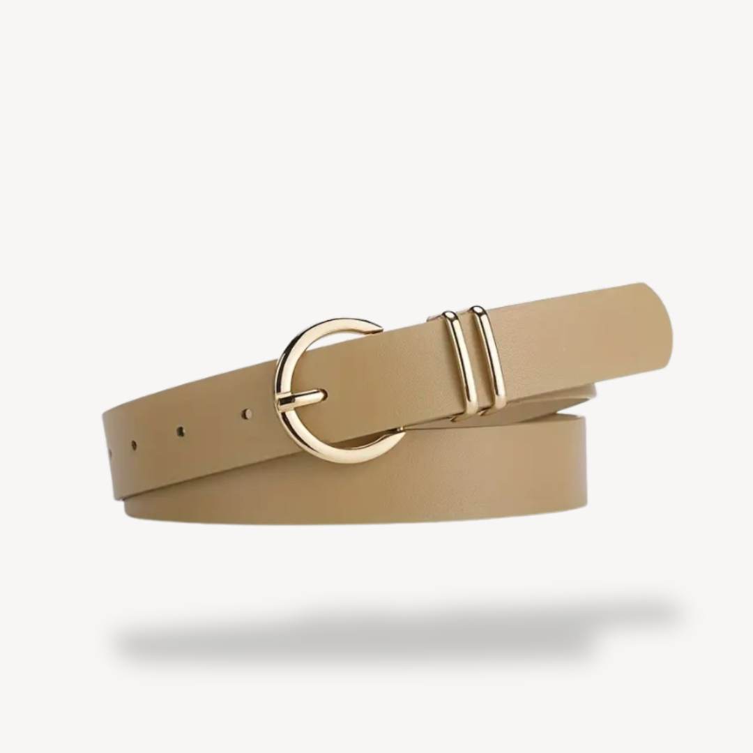 Women's Faux Leather Buckle Belt | Loravelle