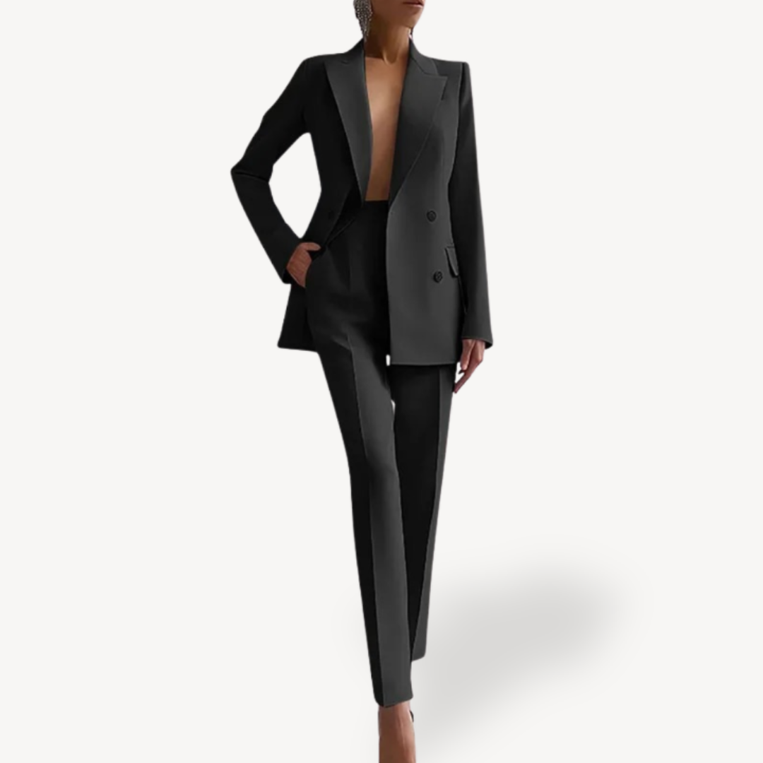 Women’s Double Breasted Blazer Trouser Suit | Loravelle