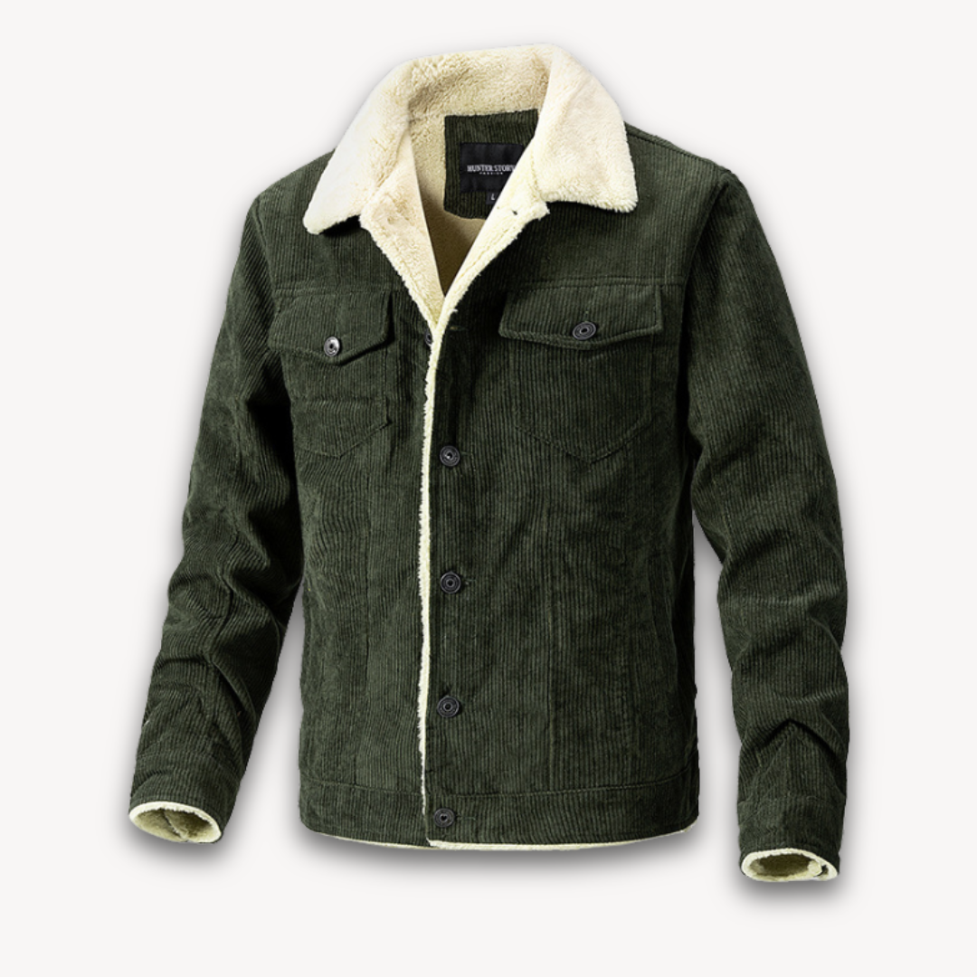 Loravelle | Men's Corduroy Sherpa-Lined Jacket - Winter Warm Casual Coat