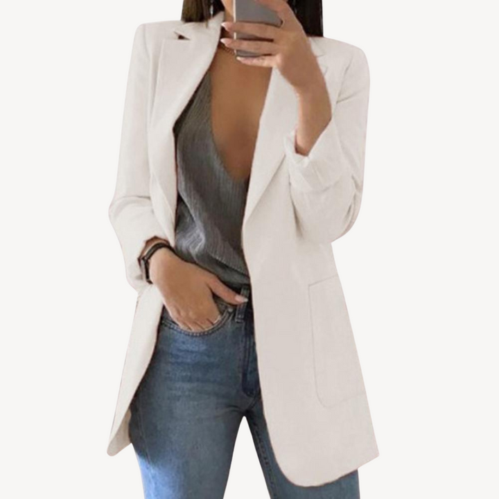 Women's Long Blazer with Open Front | Loravelle