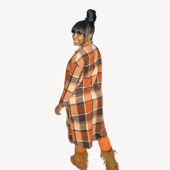 Plaid Button-Up Shirt Dress for Women | Loravelle