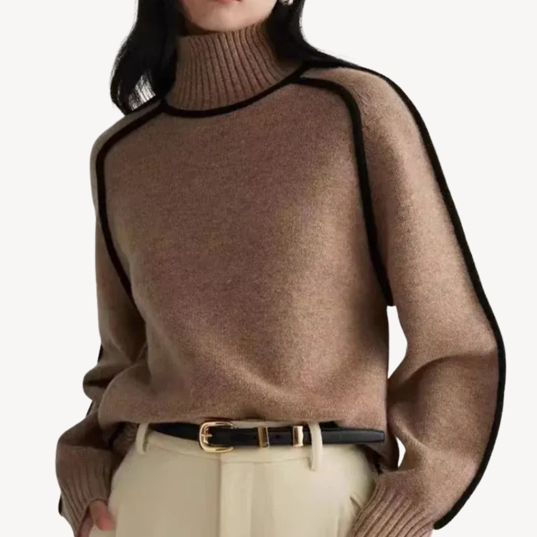 Patterned Turtleneck Sweater for Women | Loravelle