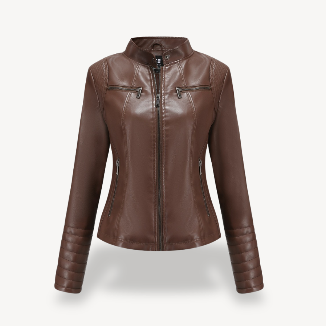 Classic Biker Faux Leather Jacket Women | Loravelle