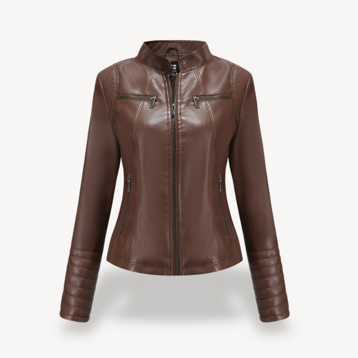 Classic Biker Faux Leather Jacket Women | Loravelle