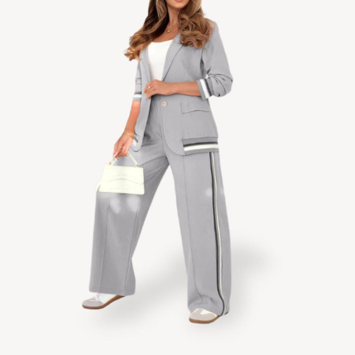 Two-Piece Striped Blazer Suit Women | Loravelle