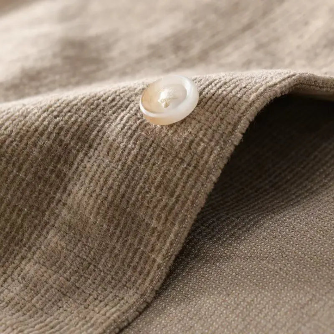 Corduroy Stand Collar Shirt for Men | Loravelle