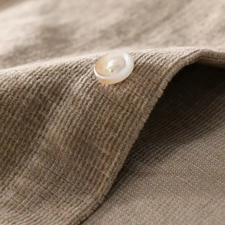 Corduroy Stand Collar Shirt for Men | Loravelle