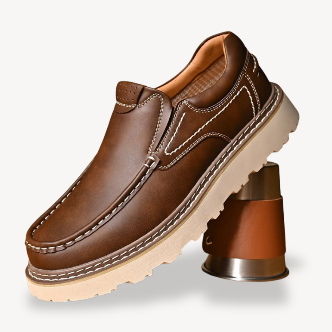 Men's Orthopedic Leather Slip-On Shoes | Loravelle