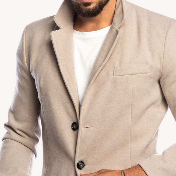 Men's Wool Blend Long Coat | Loravelle