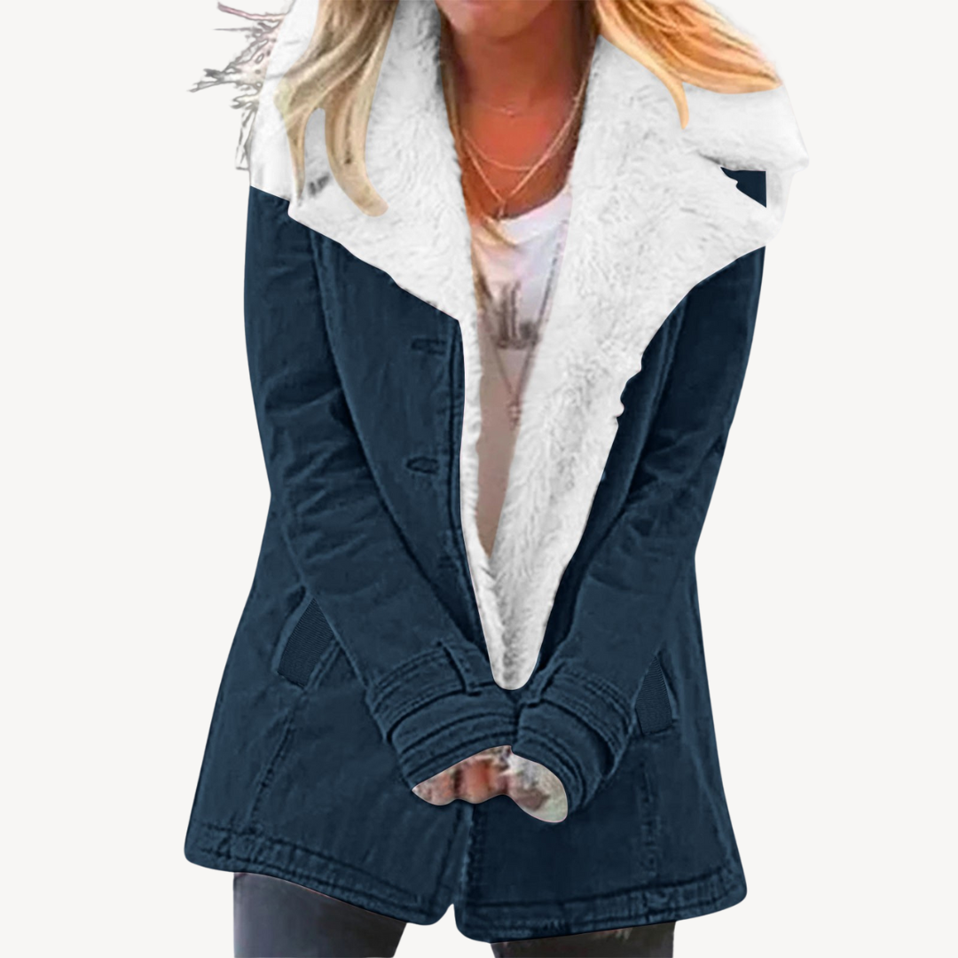Women's Sherpa Lined Denim Jacket | Loravelle