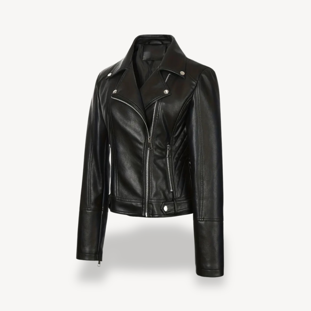Faux Leather Biker Jacket for Women | Loravelle