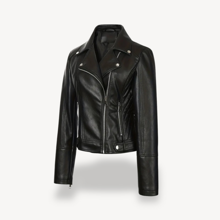 Faux Leather Biker Jacket for Women | Loravelle