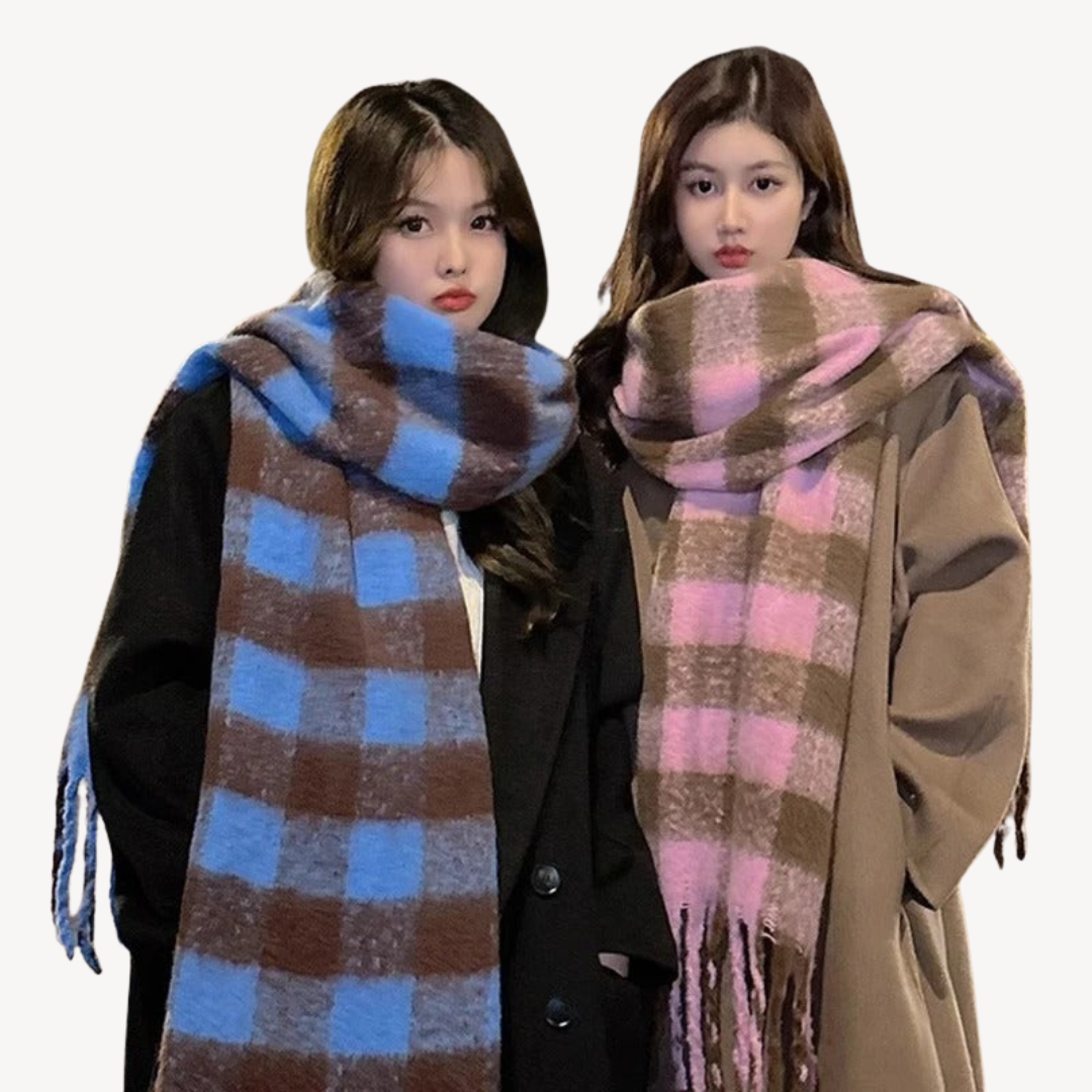 Plaid Woolen Scarf | Loravelle