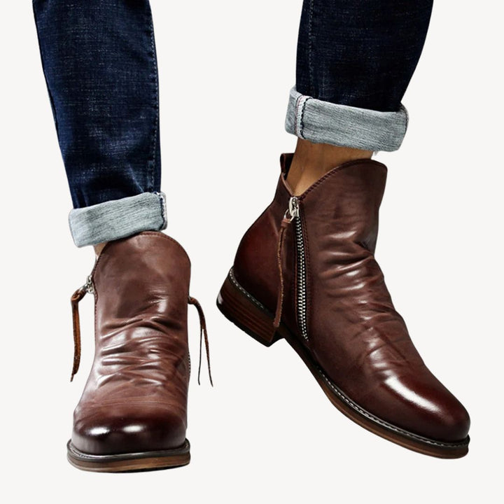 Orthopedic Men's Genuine Leather Retro Boots | Loravelle