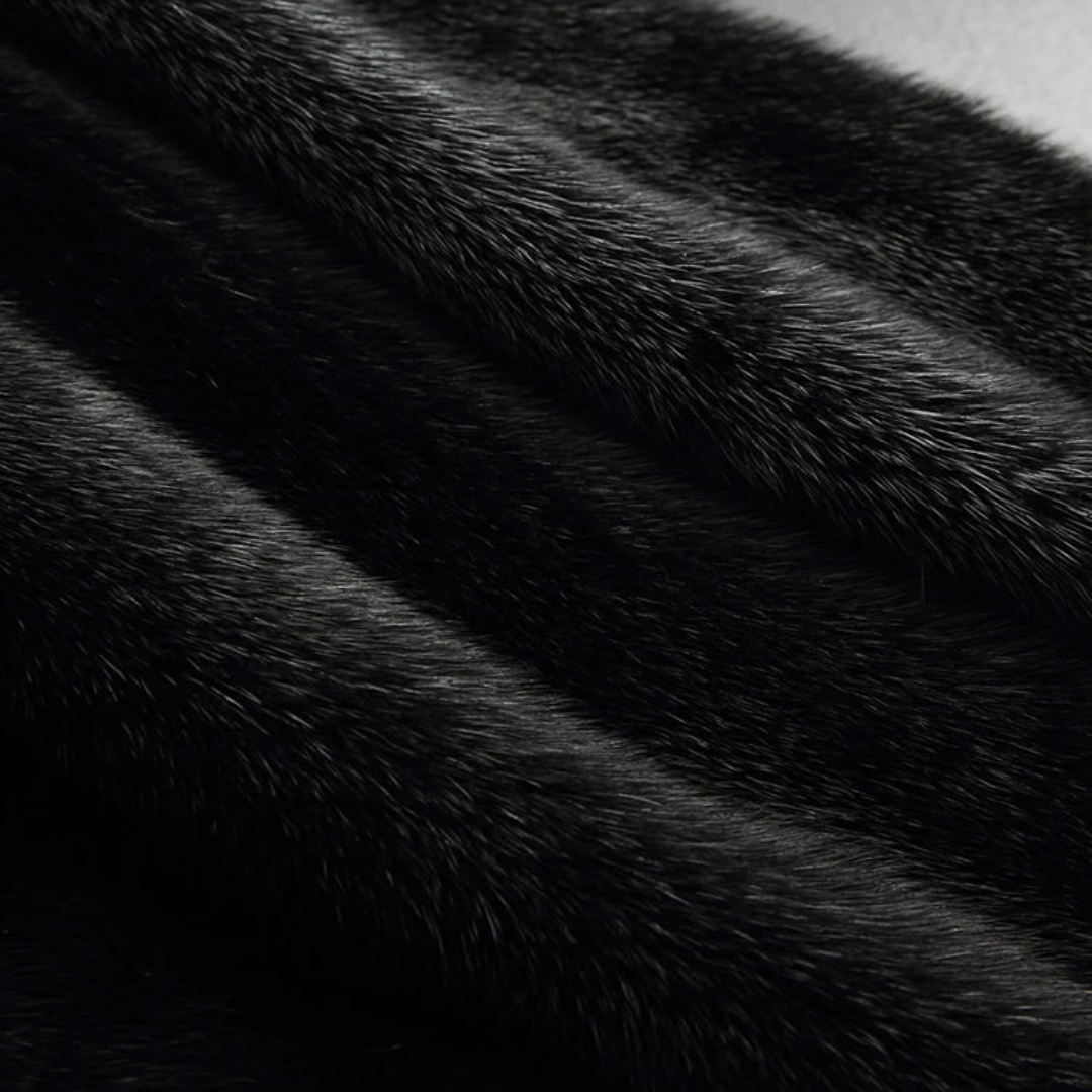 Women's Black Faux Fur Hooded Winter Coat Long Sleeve | Loravelle