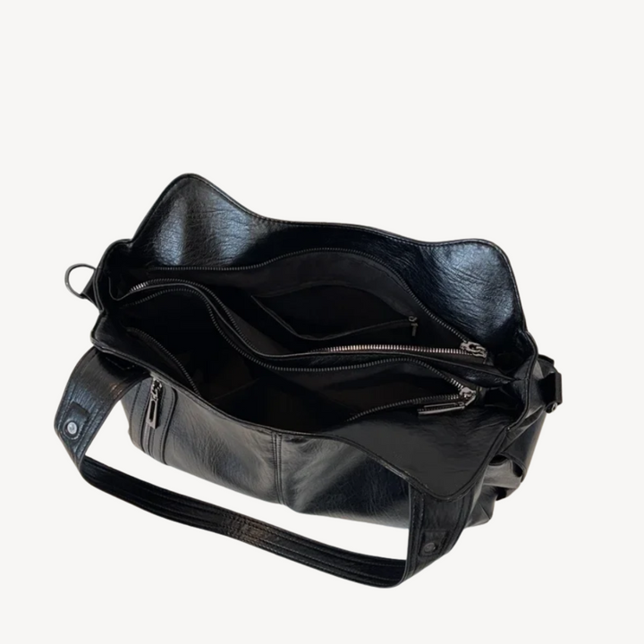 Women's Zippered Shoulder Bag Leather Tote Bag | Loravelle