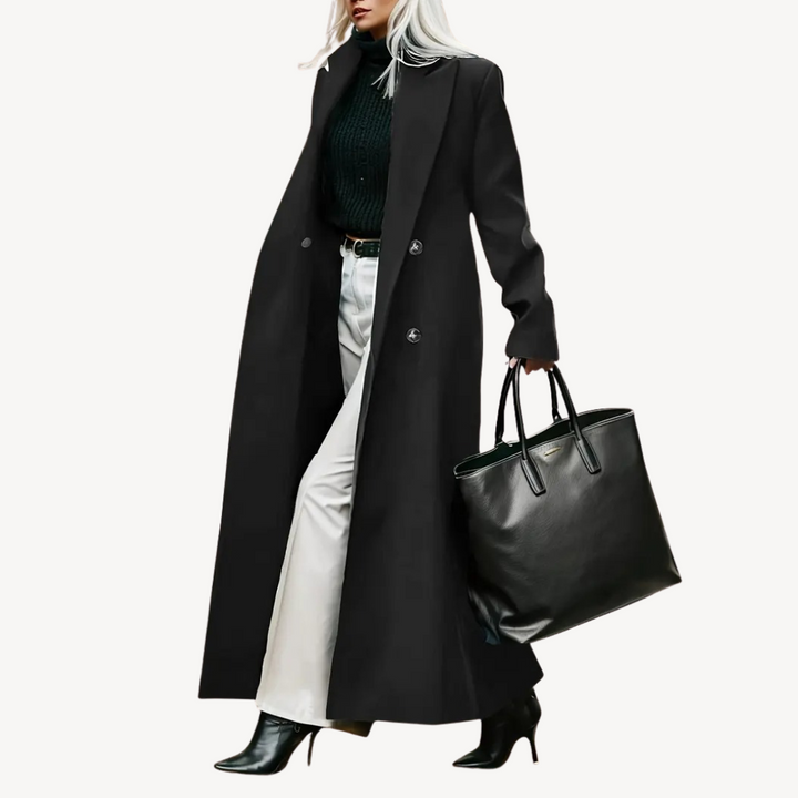Women's Double-Breasted Long Coat | Loravelle
