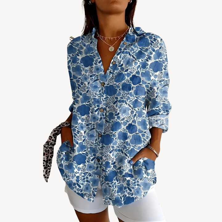 Print Button-Up Shirt Women | Loravelle