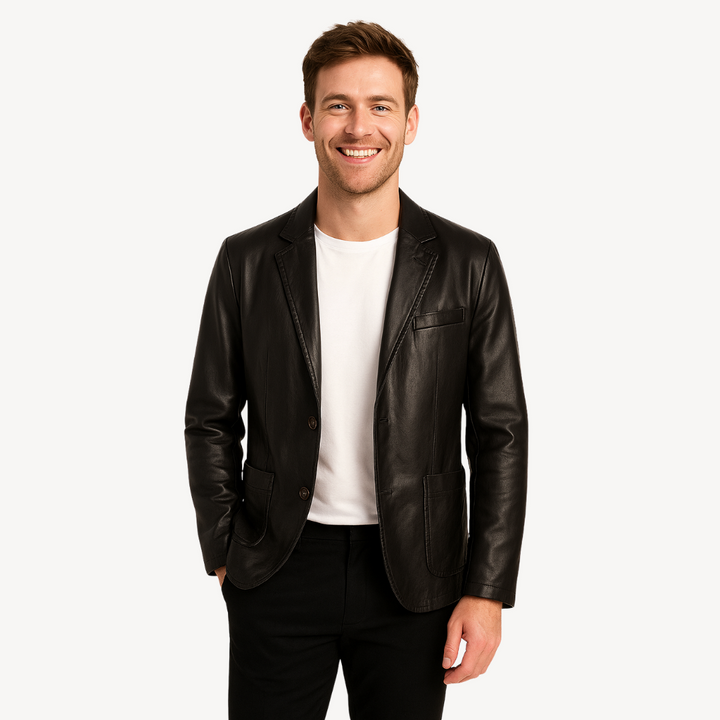 Men's Leather Blazer Jacket | Loravelle