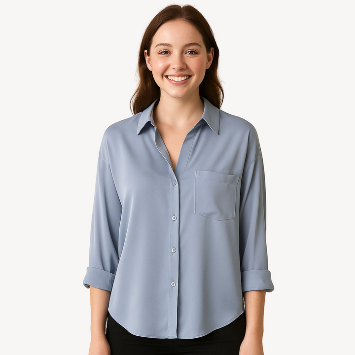 Women's Button-Down Satin Shirt | Loravelle