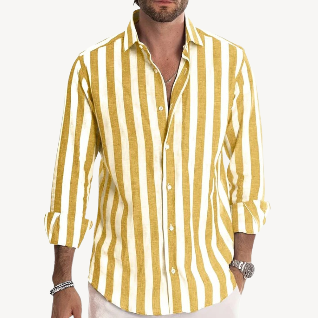 Men's Striped Long Sleeve Shirt | Loravelle