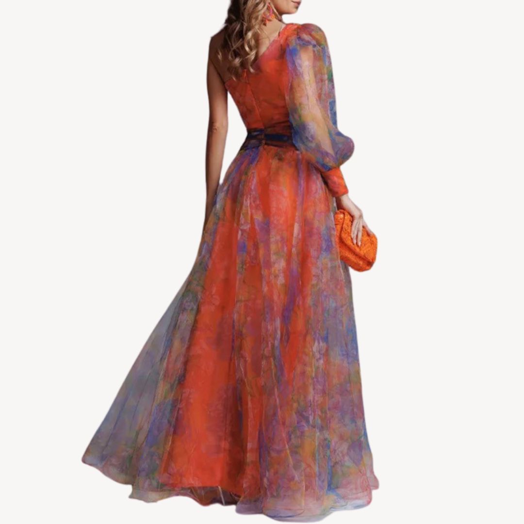 Women's Floral One-Shoulder Maxi Dress | Loravelle