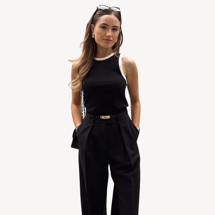 Faux Leather Belt with Gold Buckle for Women | Loravelle