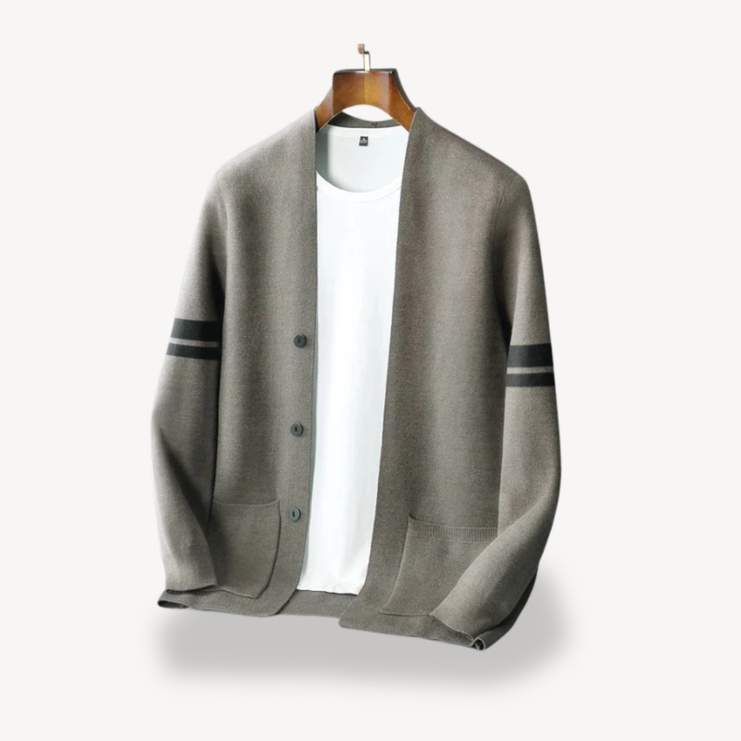Men's Striped Knit Cardigan | Loravelle