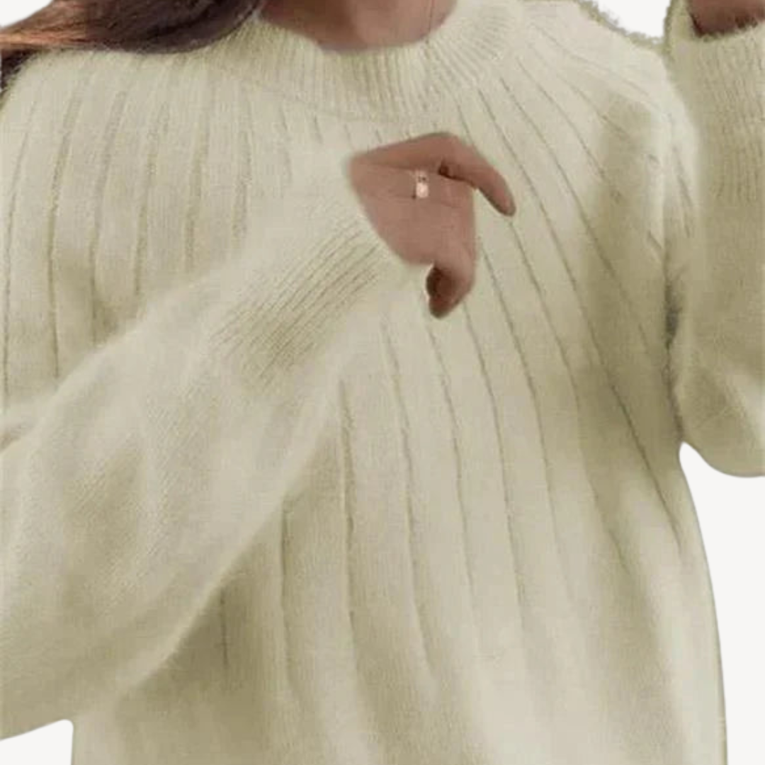 Women’s Wool Blend Ribbed Knit Sweater | Loravelle