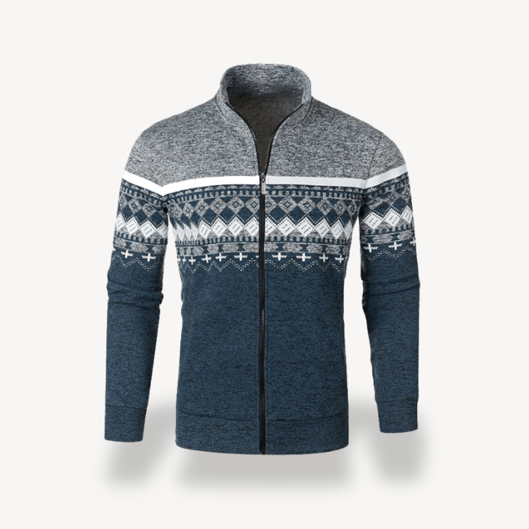 Knitted Stand Collar Jacket Men | Loravelle