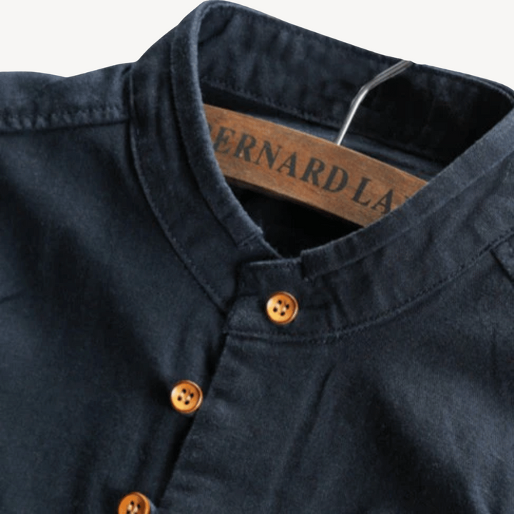Men's Casual Mandarin Collar Button-Down Shirt | Loravelle