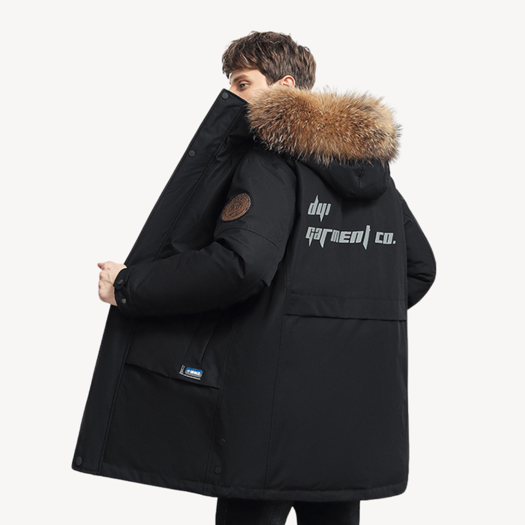 Winter Puffer Jacket with Faux Fur Hood for Men | Loravelle