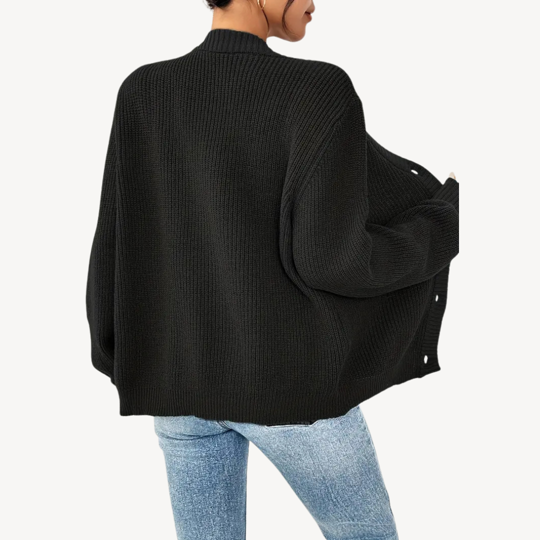 Women's V-Neck Drop Shoulder Cardigan Sweater | Loravelle