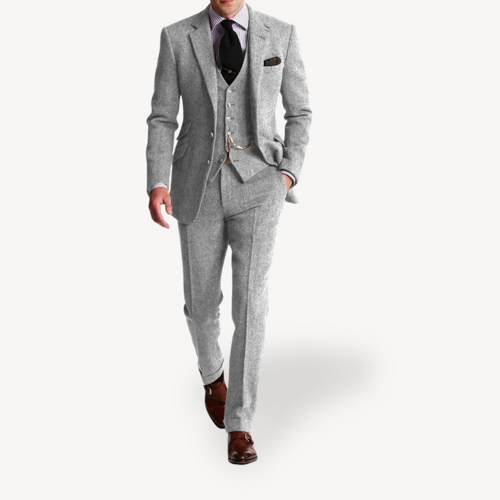 Men’s 3-Piece Wool Tweed Suit | Loravelle