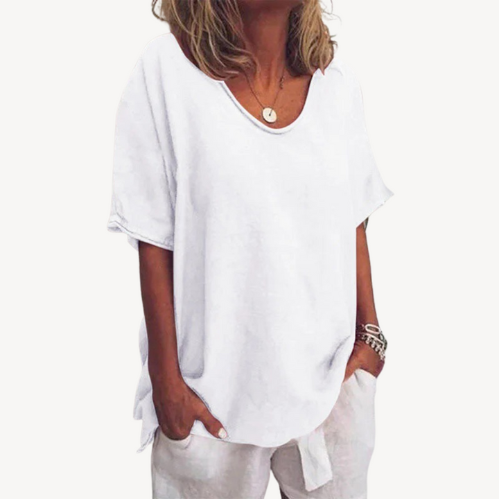 Cotton Blend Loose T-Shirt Women | Loravelle