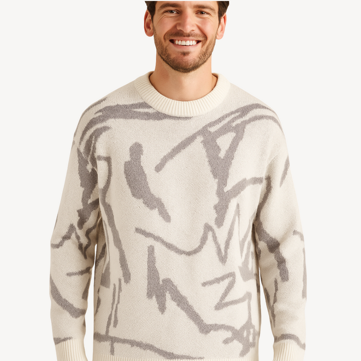 Men's Abstract Pattern Knit Sweater | Loravelle
