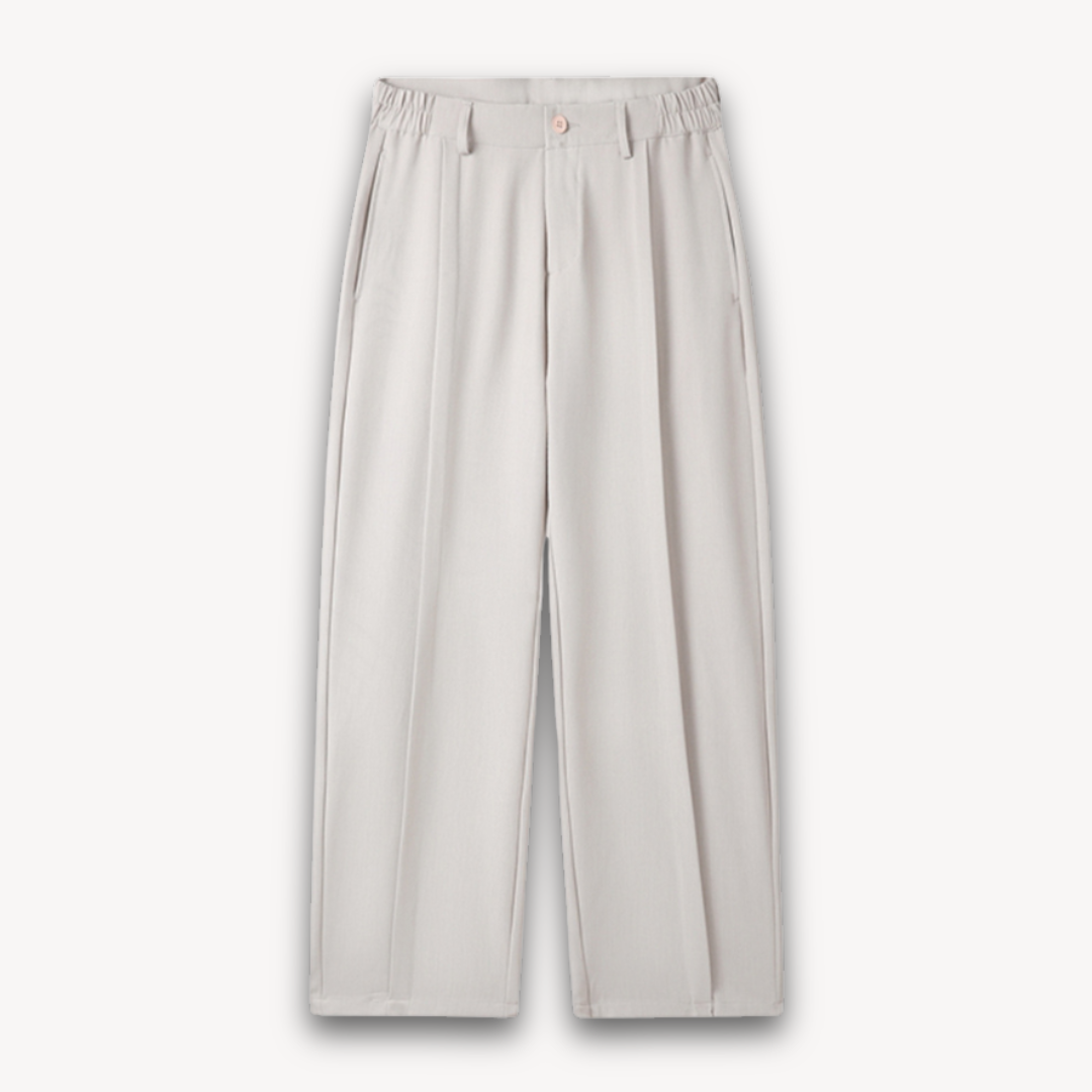 Loravelle | Men's ModernEase Pleated Wide-Leg Trousers, Cotton