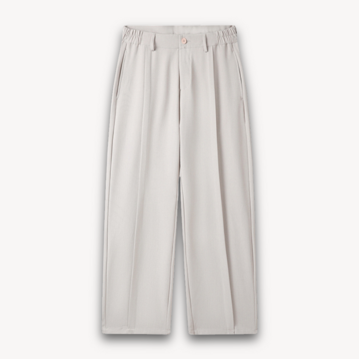 Loravelle | Men's ModernEase Pleated Wide-Leg Trousers, Cotton