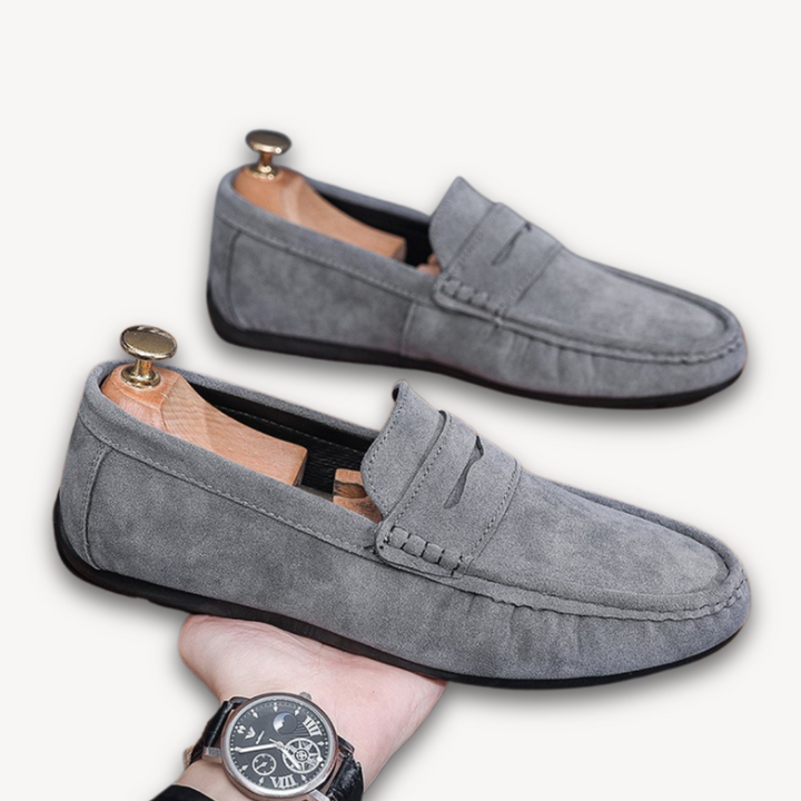 Loravelle | Men's Classic Suede Loafers – Comfortable Slip-On Penny Loafers for Casual & Formal Wear