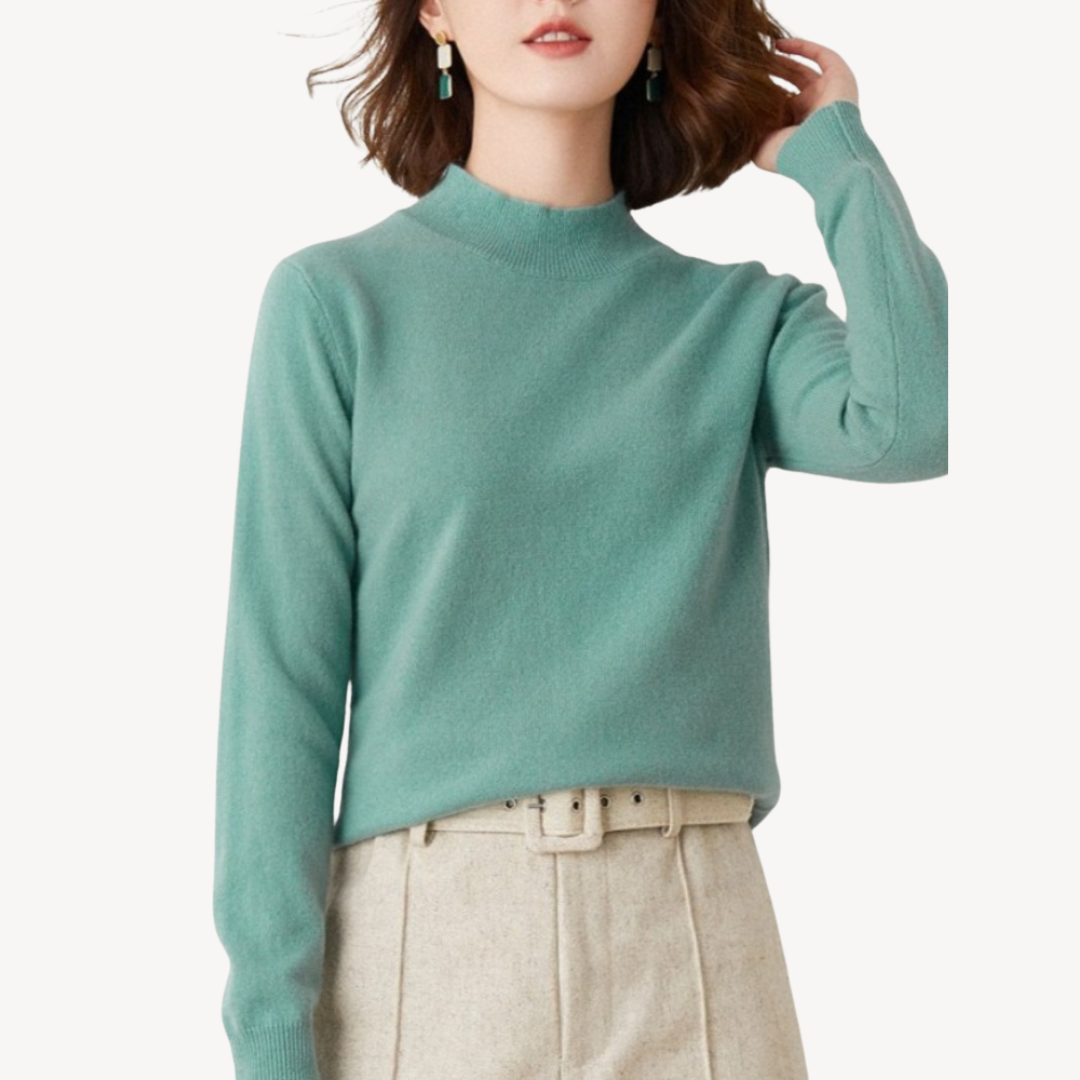 Mock Neck Cashmere Sweater Women | Loravelle